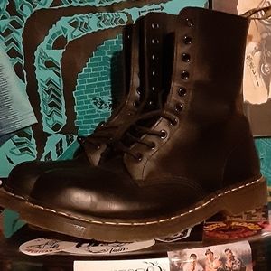 Dr. Martens 1911 black steel toe 10 eye.